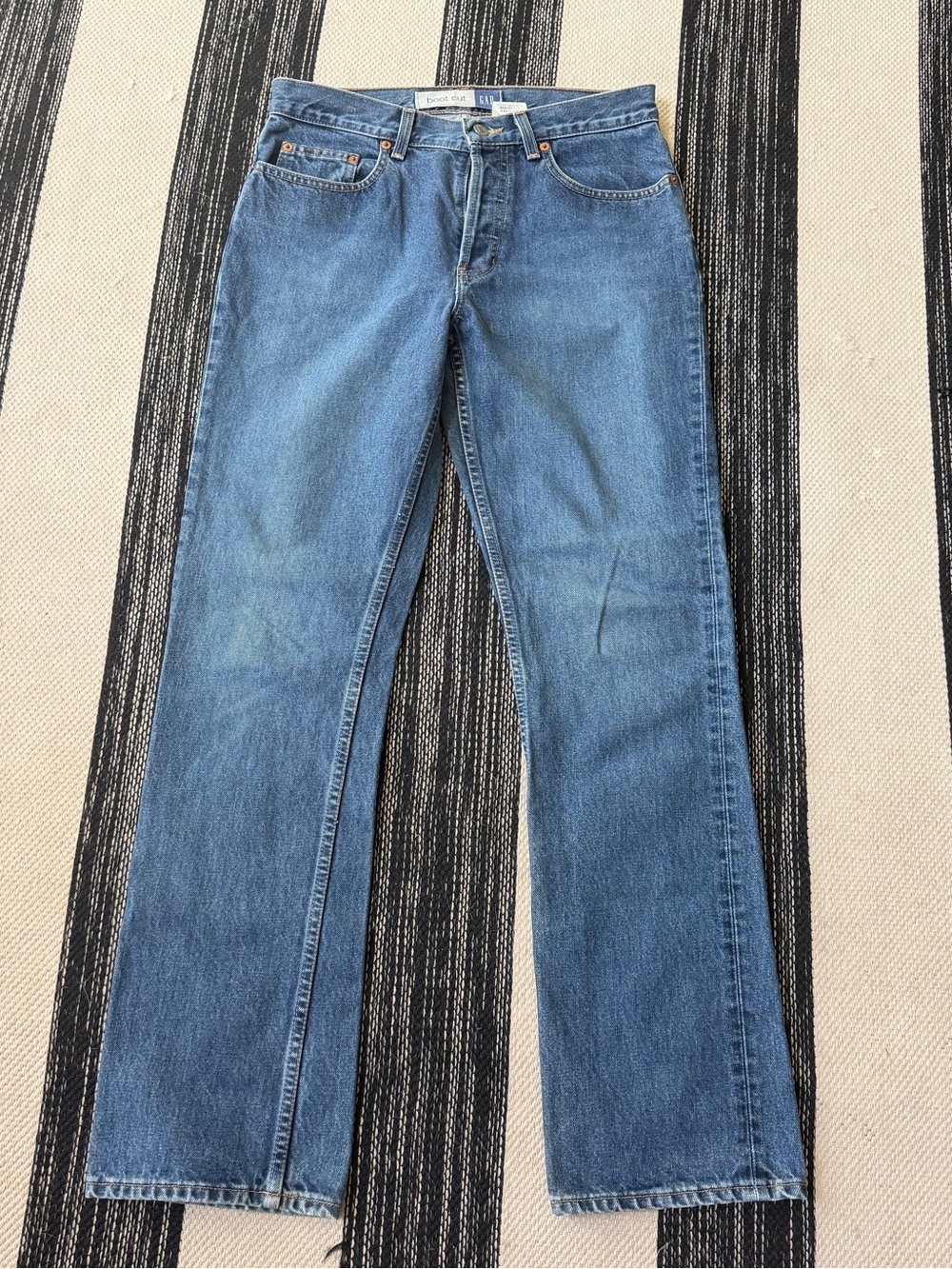 GAP Jeans Women's Bootcut Straight-Leg Button Fly Jeans in Medium Blue Size 8